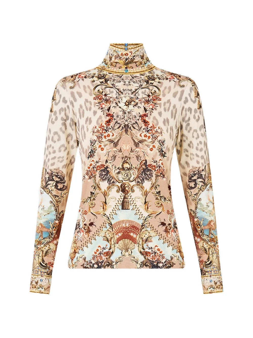 Camilla Aranjuez Animalia turtleneck blouse - Toni neutri