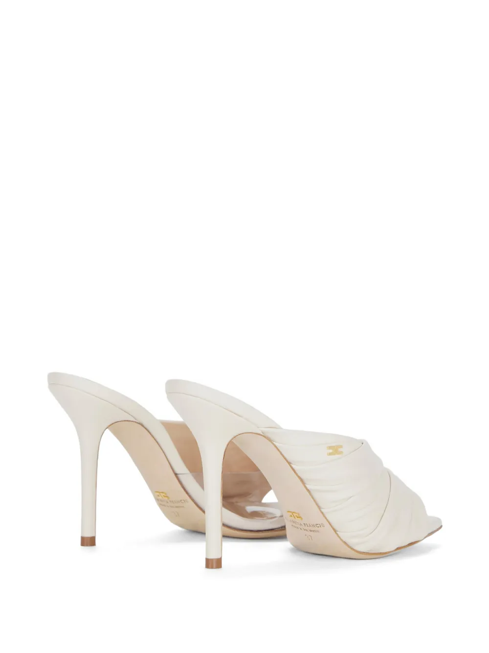 Elisabetta Franchi Leren sandalen Beige
