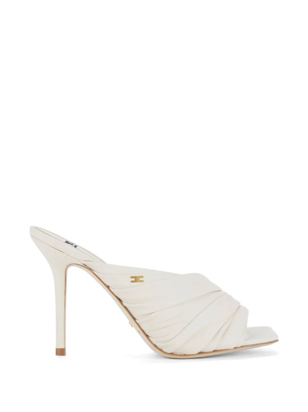 Elisabetta Franchi Leren sandalen Beige