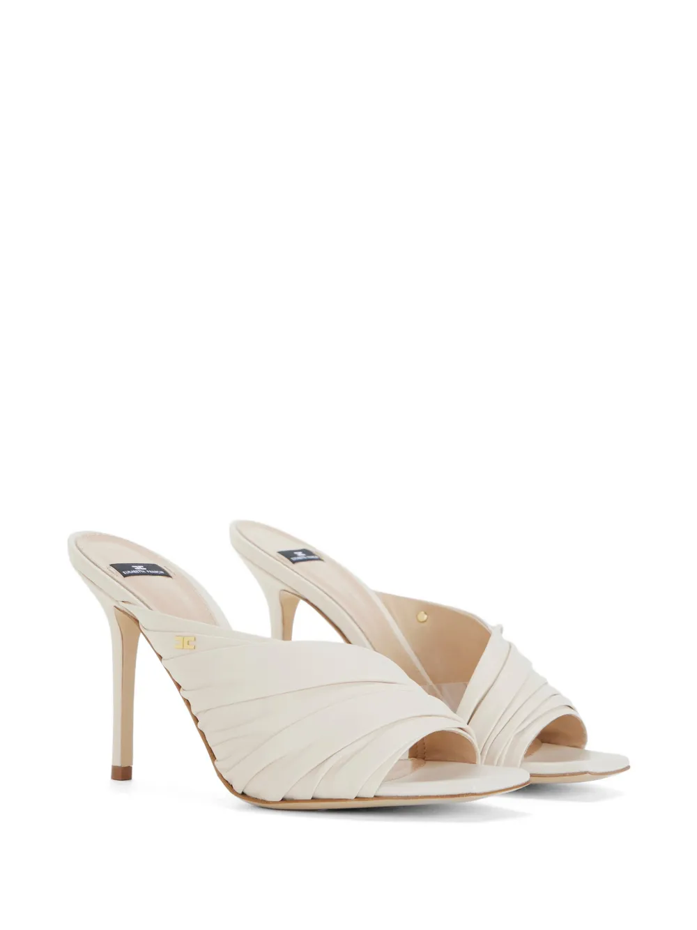 Elisabetta Franchi Leren sandalen Beige