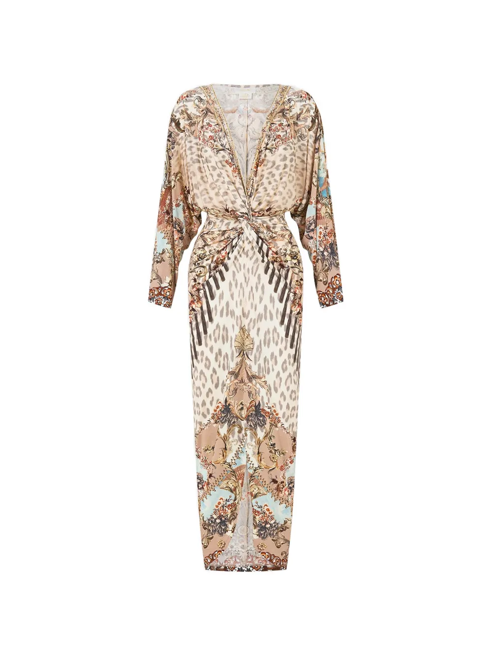 Camilla Aranjuez Animalia split front twist dress - Toni neutri