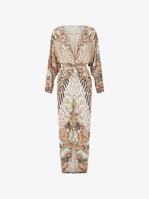 Camilla Aranjuez Animalia split front twist dress