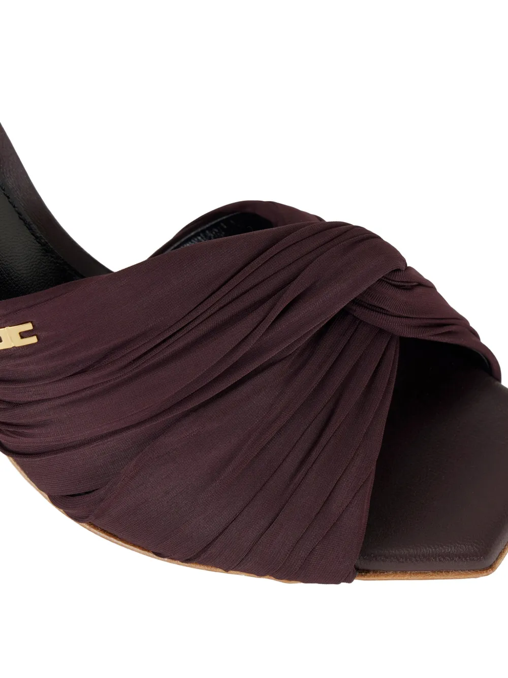 Elisabetta Franchi Crossed gedrapeerde sandalen Bruin