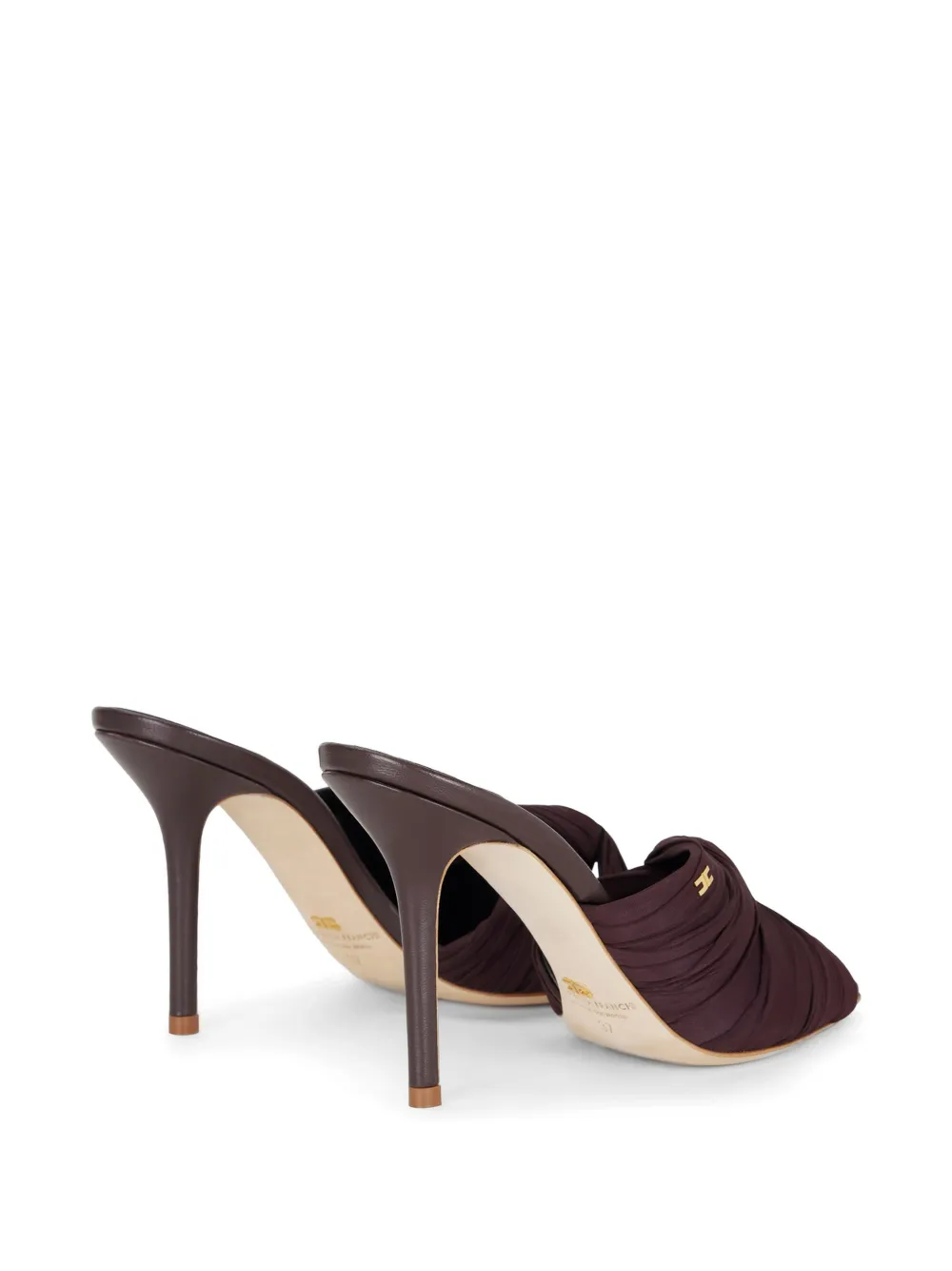 Elisabetta Franchi Crossed gedrapeerde sandalen Bruin