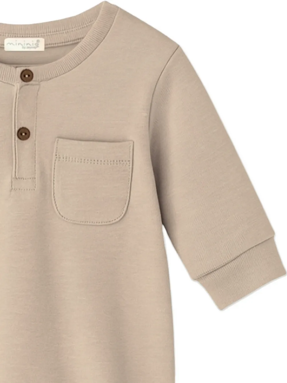  Mininio Buttoned Chest-pocket Rompers - Neutrals 