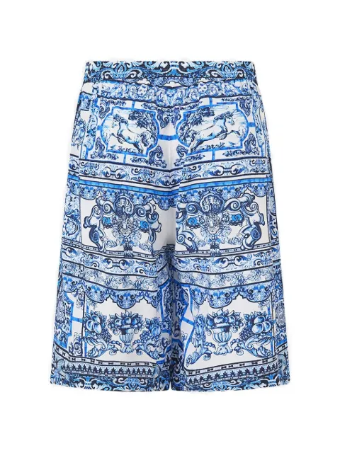 Camilla elastic waist tiled print shorts