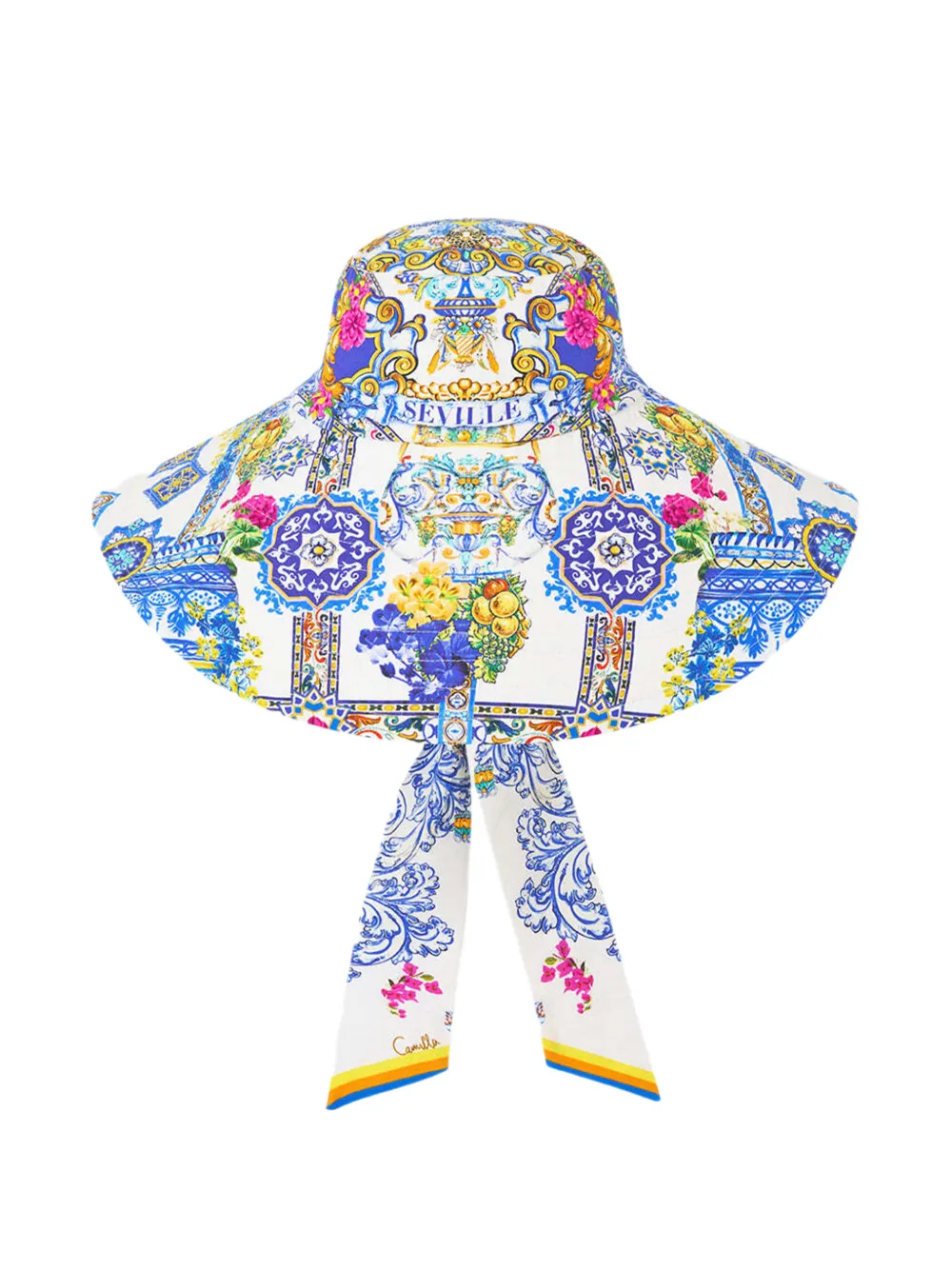  Camilla España Nirvana Wide-brim Tie Hat - White 