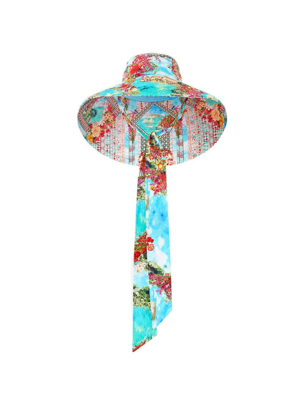  Camilla Wide Brim Tie Hat - Blue 
