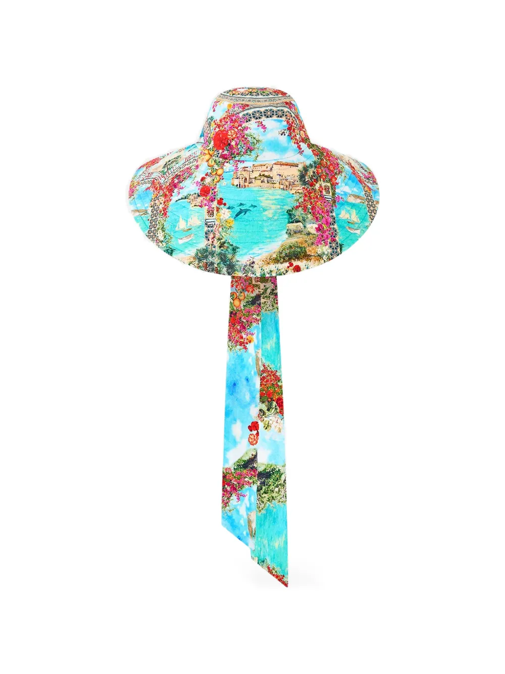 Camilla wide brim tie hat - Blu