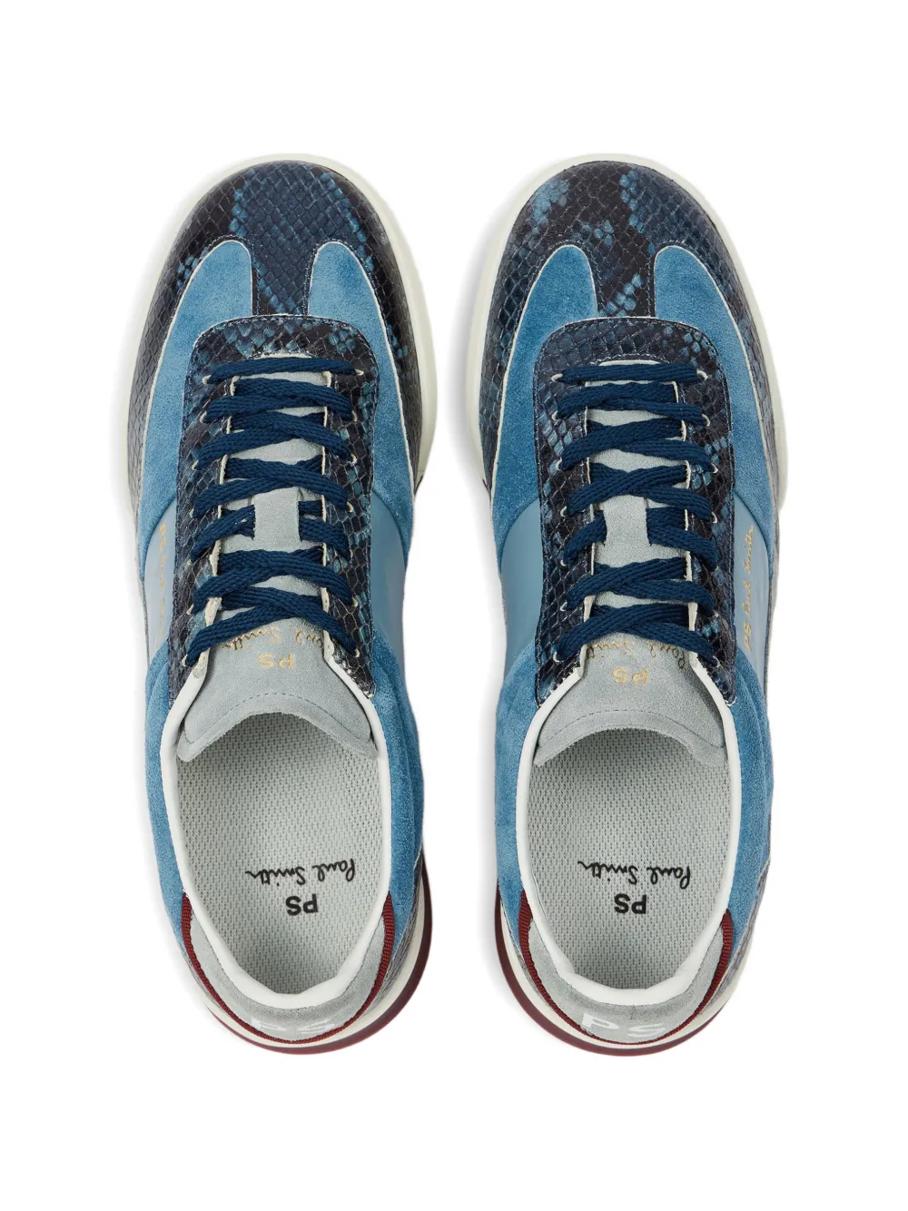 Paul Smith Dover sneakers met slangenpatroon en vlakken Blauw