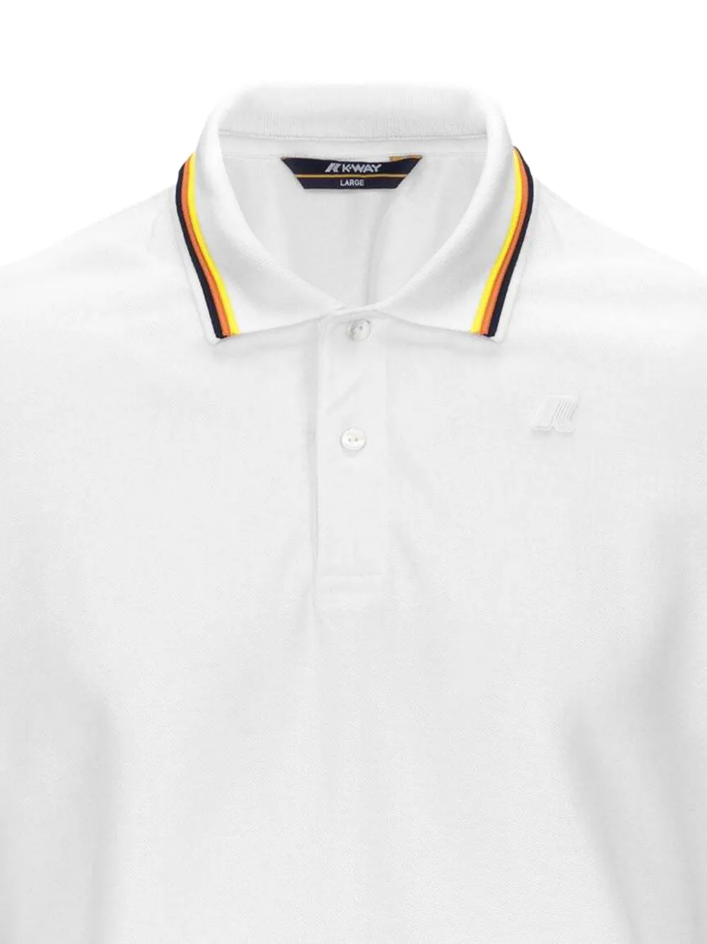 K-Way Poloshirt met gestreepte kraag Wit