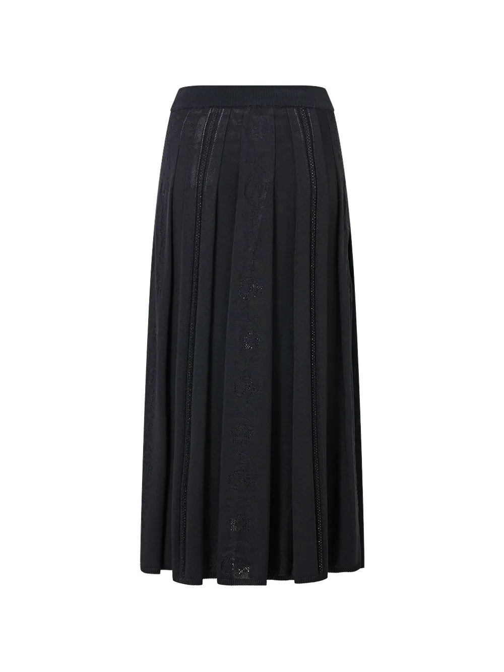  Camilla Pleated Knit Midi Skirt - Black 