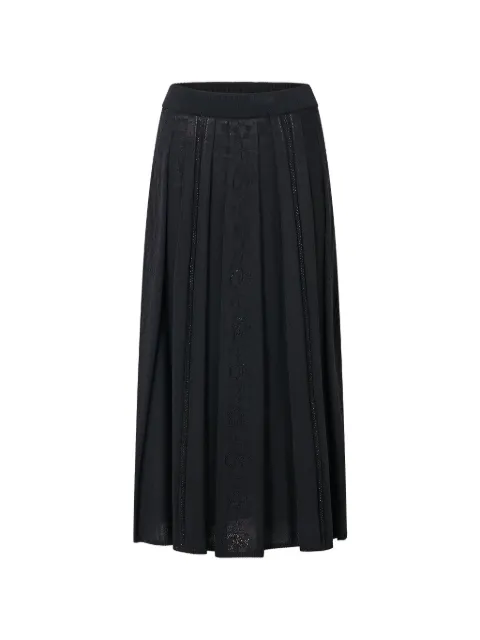 Camilla pleated knit midi skirt