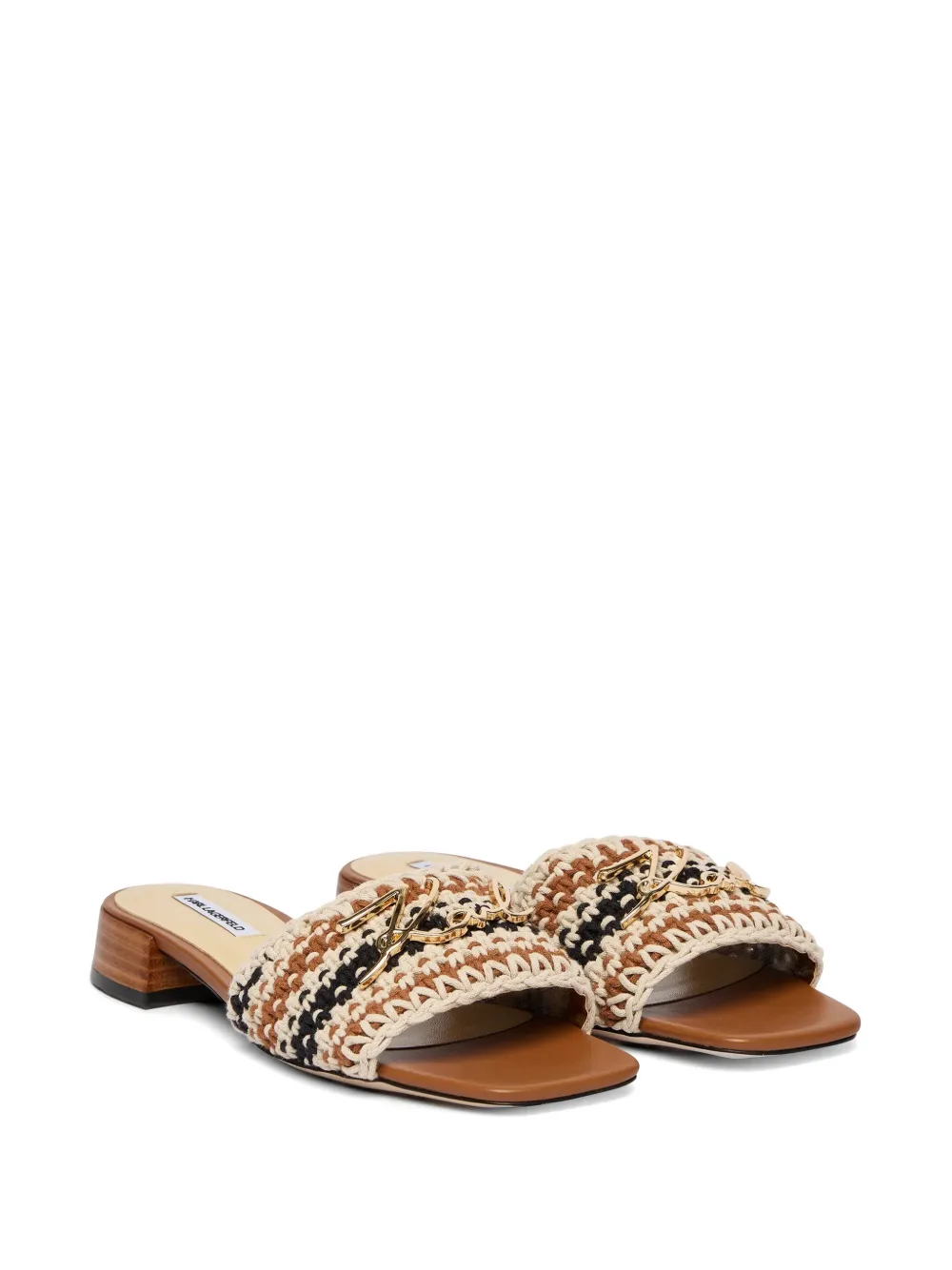 Karl Lagerfeld Petalo II gehaakte slippers Beige