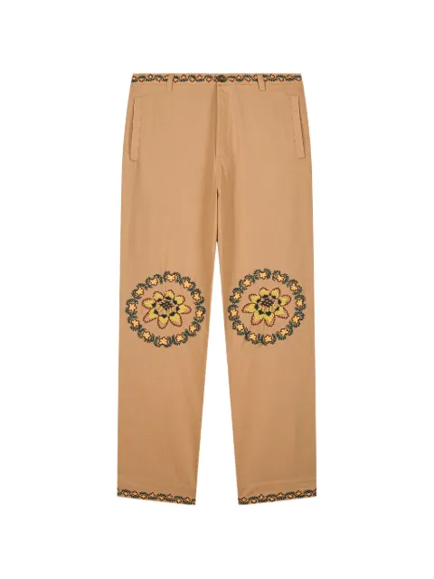 Baziszt floral embroidery trousers
