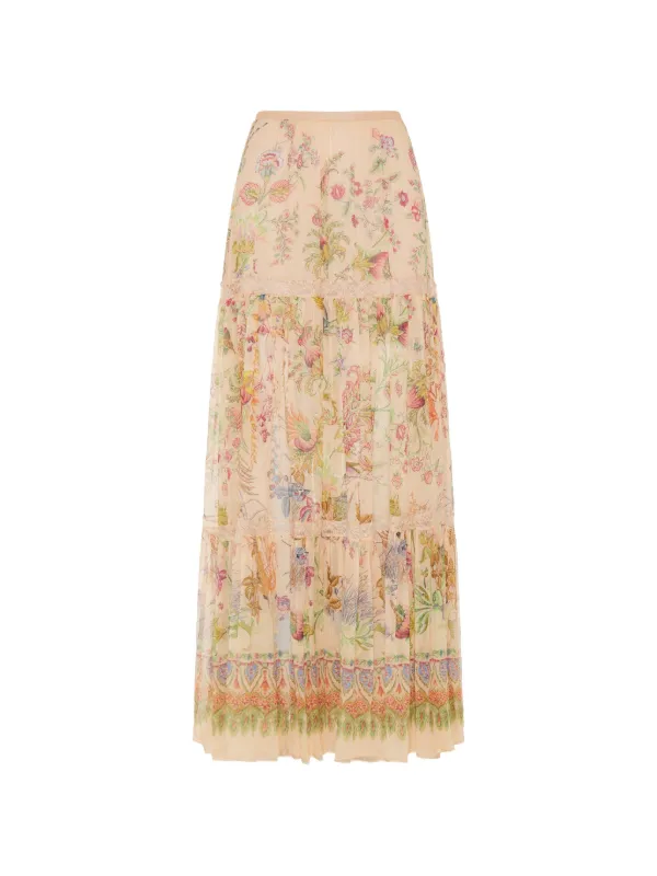 Etro Floral Print Skirt in Neutrals