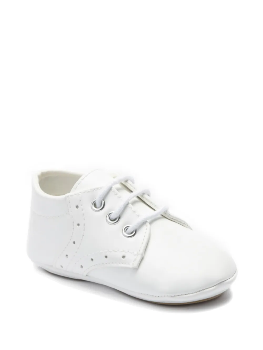 Moustache lace-up crib shoes - Bianco
