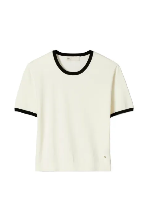 Tory Burch Camiseta com acabamento contrastante