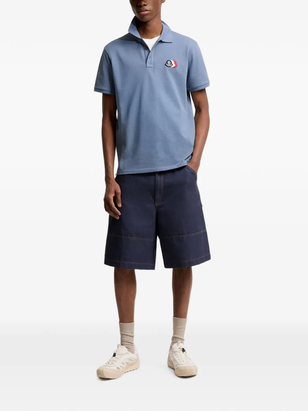 Moncler Poloshirt met logopatch Blauw
