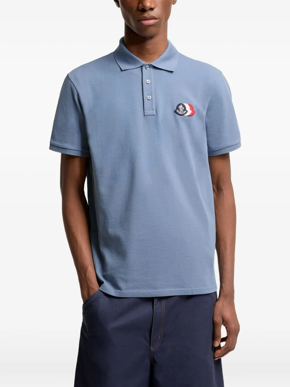 Moncler Poloshirt met logopatch Blauw