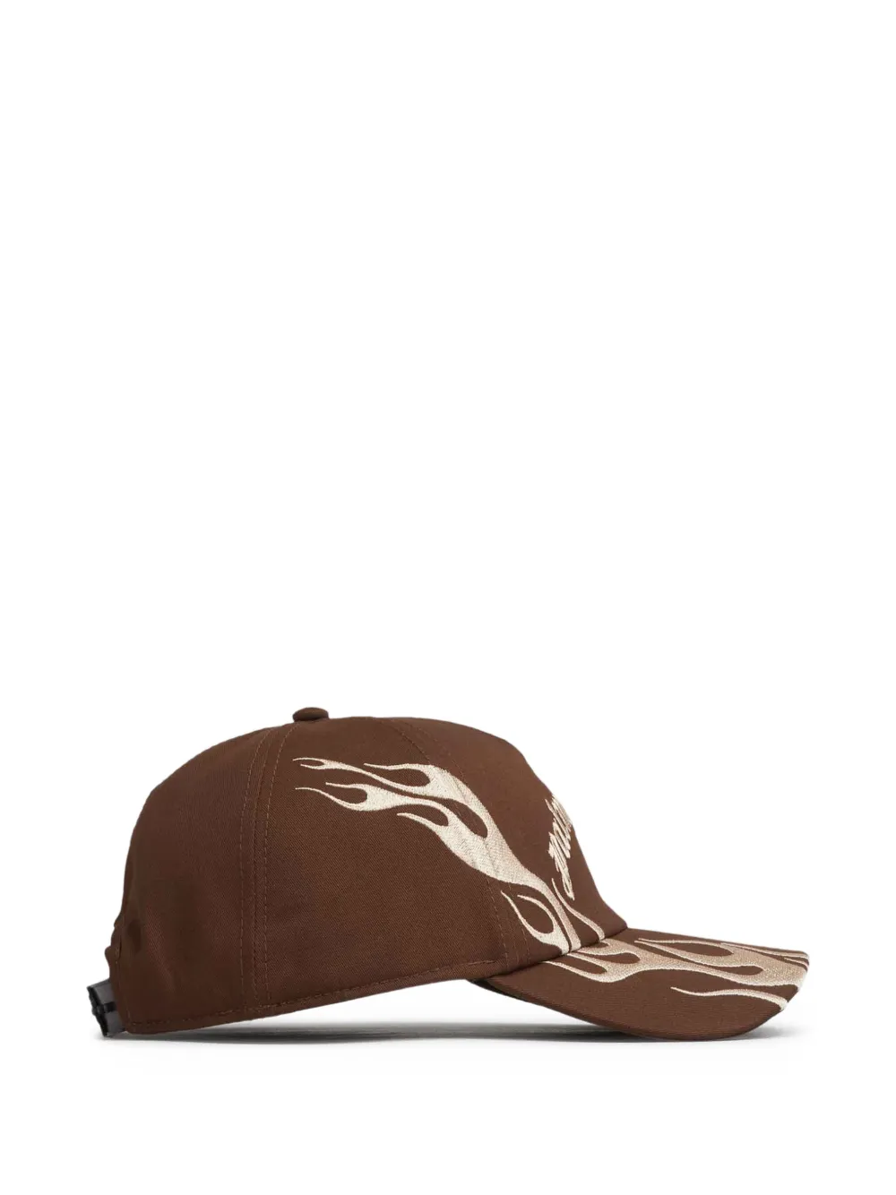 Palm Angels Honkbalpet met geborduurde vlam Bruin