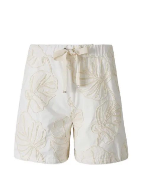 Moncler leaf-embroidered drawstring shorts