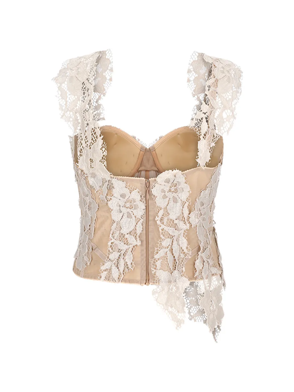 Giuseppe Di Morabito Bustier met kant Wit