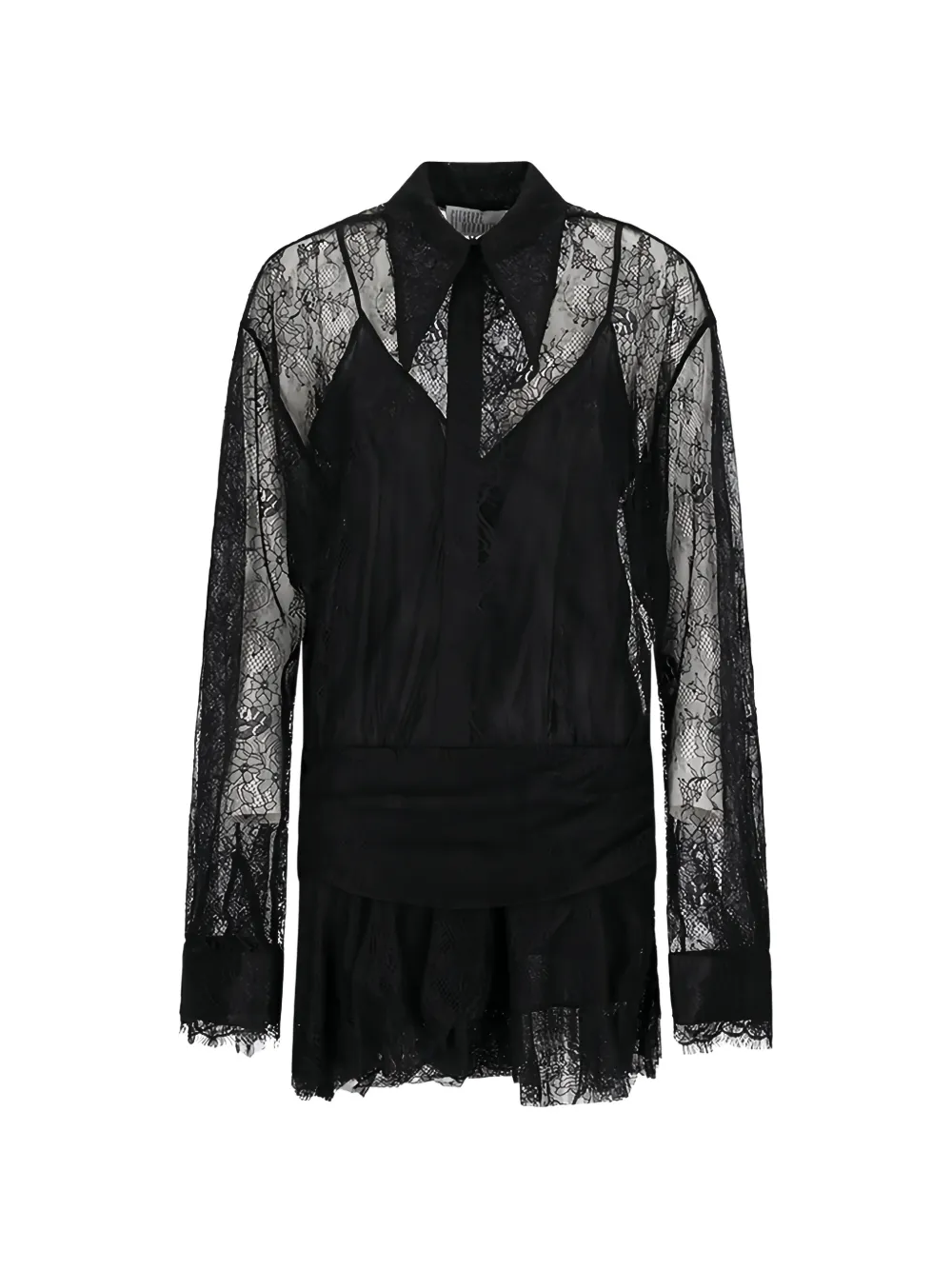 Giuseppe Di Morabito lace collared mini dress - Nero