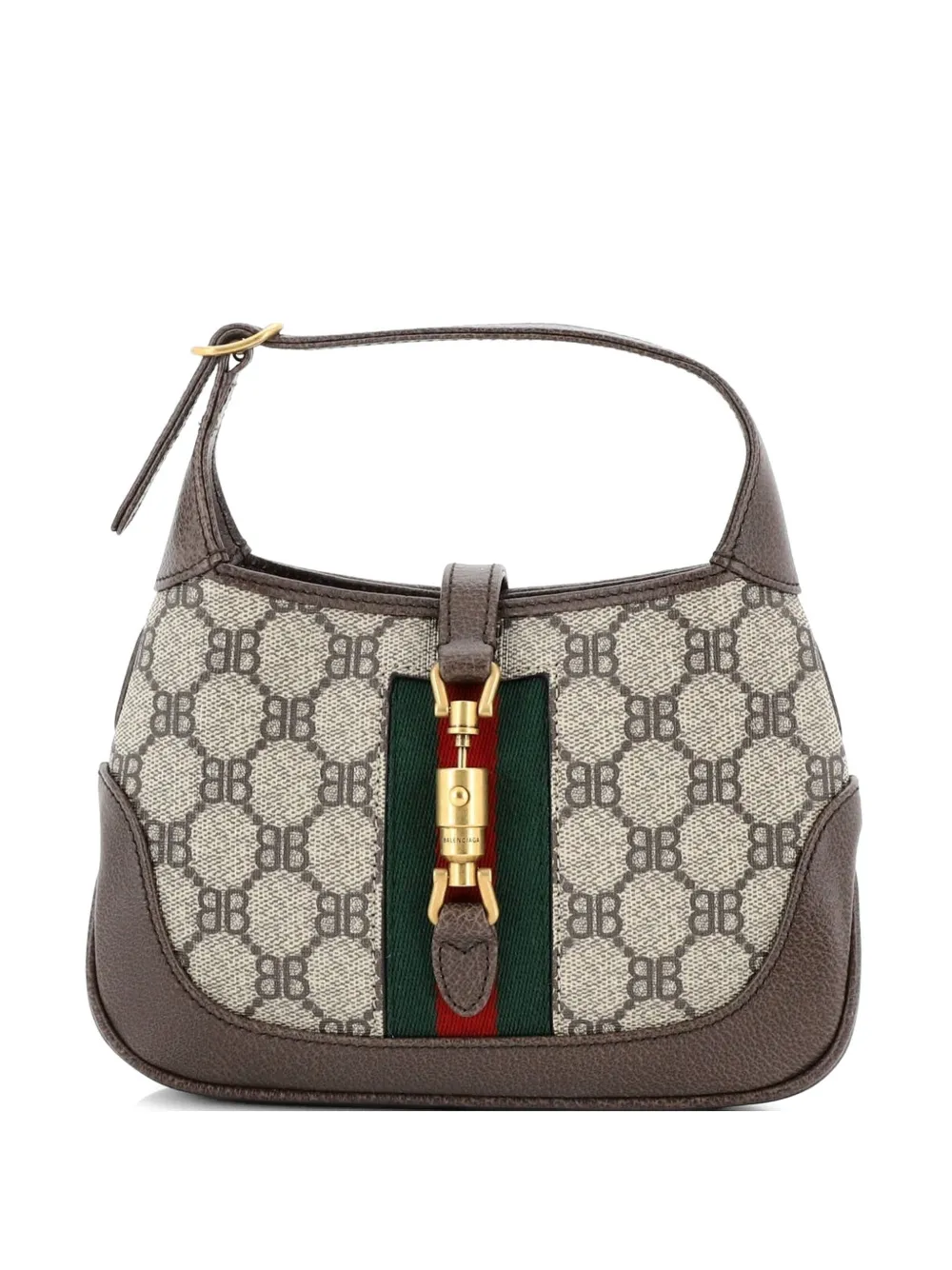 Balenciaga Pre-Owned x Gucci The Hacker Project Jackie 1961 Hobo BB Coated Canvas Mini shoulder bag - Marrone