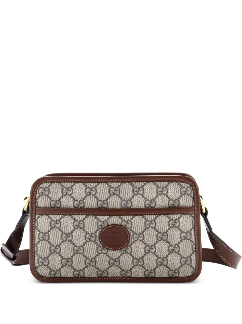 Gucci Pre-Owned Interlocking G Patch Camera Bag GG Coated Canvas Mini crossbody bag - Marrone