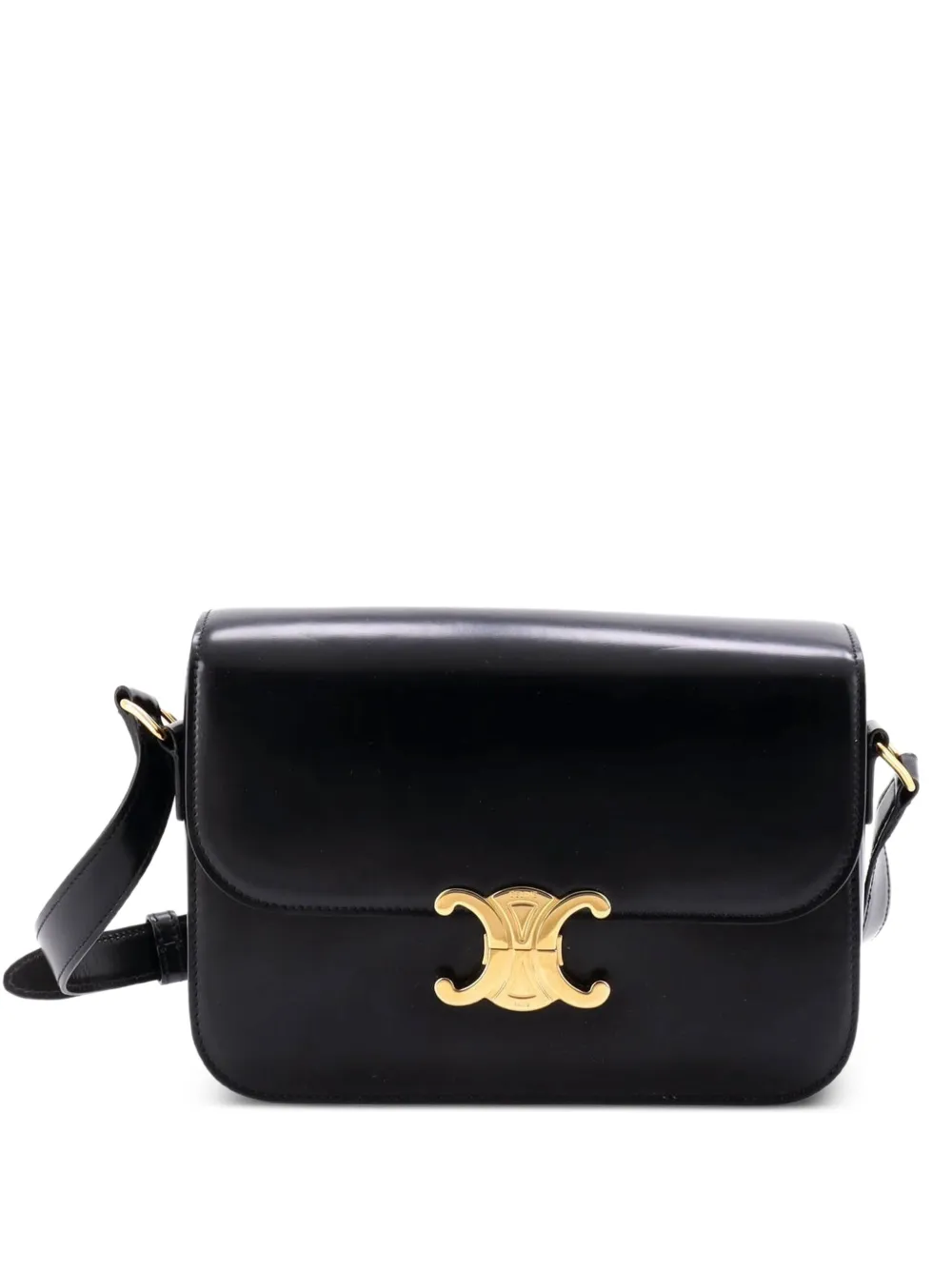 Celine Pre-Owned Triomphe Shoulder Bag Smooth Calfskin Medium crossbody bag - Nero