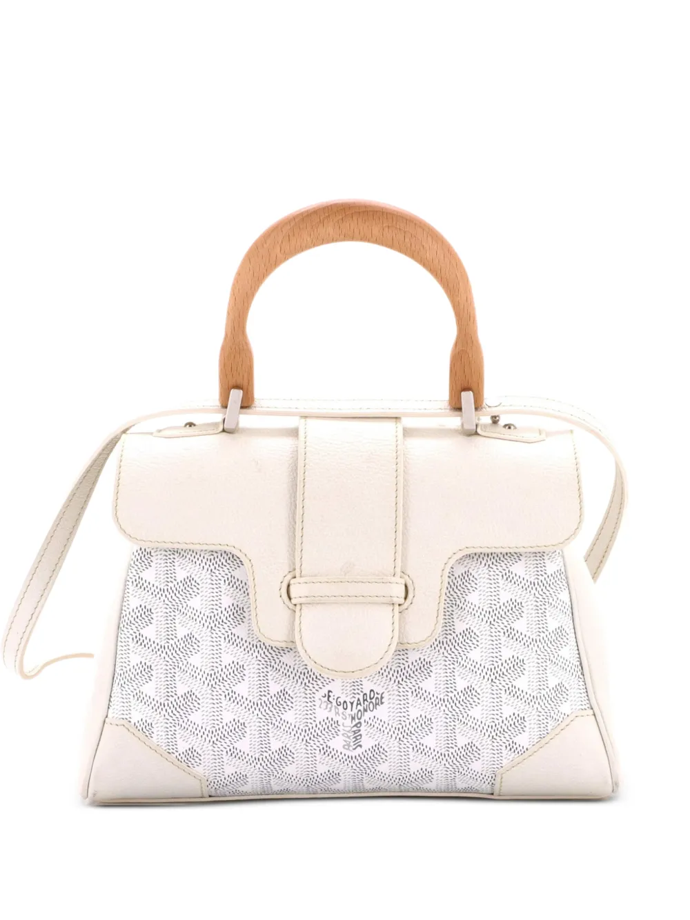 Goyard Pre-Owned Saigon Top Handle Bag Coated Canvas with Leather Mini shoulder bag - Bianco