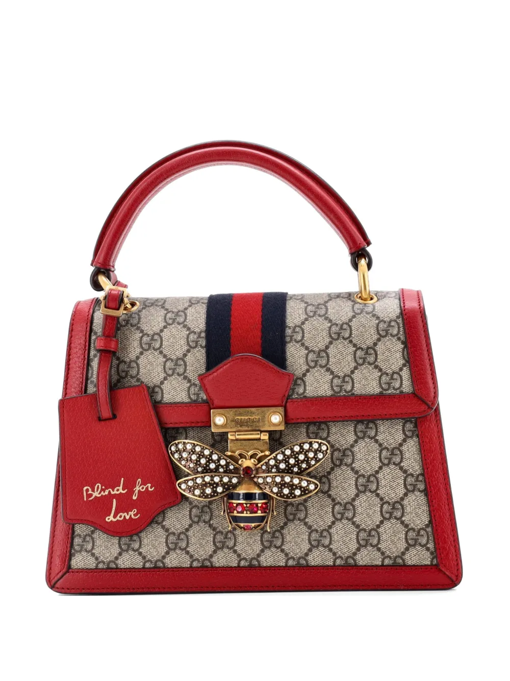 Gucci Pre-Owned Queen Margaret Top Handle Bag GG Coated Canvas with Leather Small satchel - Marrone