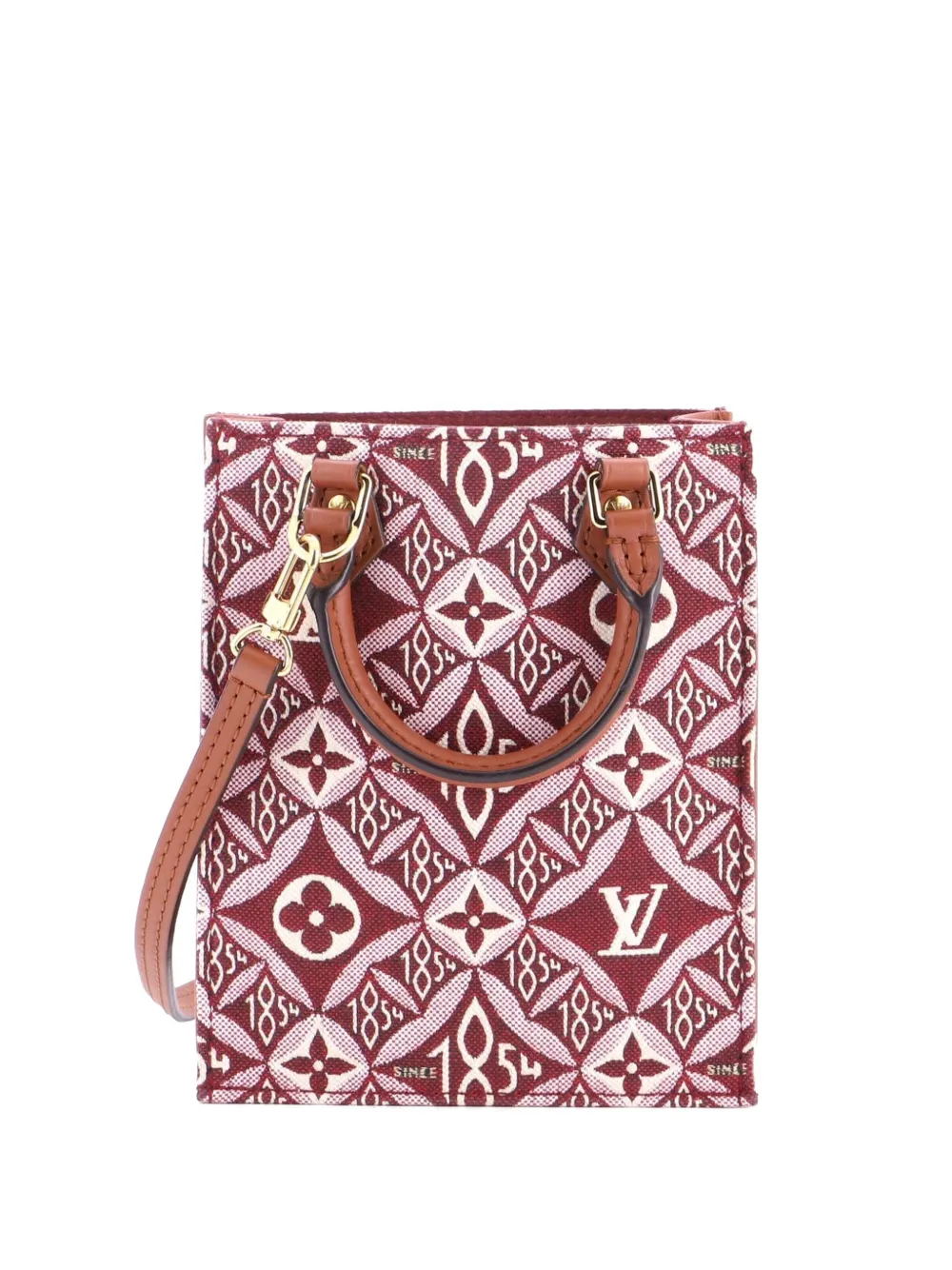 Louis Vuitton Pre-Owned Petit Sac Plat Bag Limited Edition Since 1854 Monogram Jacquard crossbody bag - Rosso