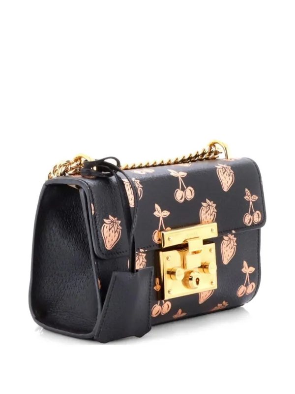 Gucci Pre-Owned パドロック プリント レザー スモール ショルダー