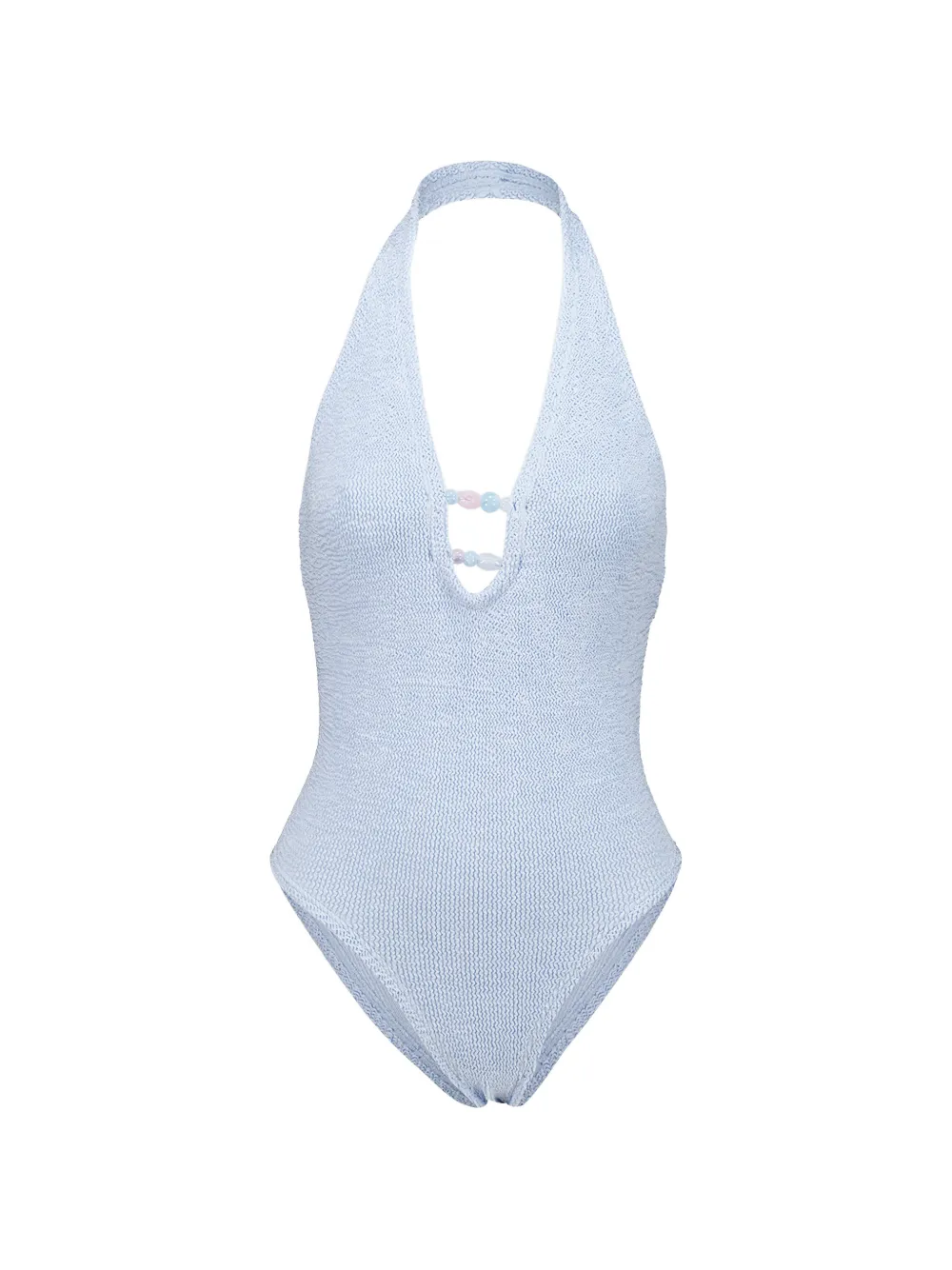 Hunza G Adriana beaded crinkle swimsuit