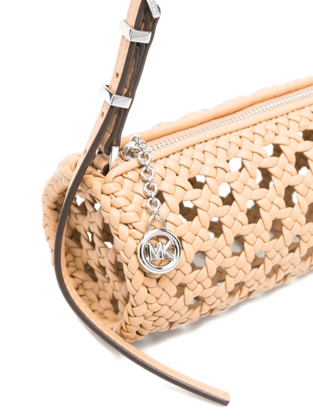 Michael Michael Kors Izzy Woven Cylinder Shoulder Bag | Neutrals