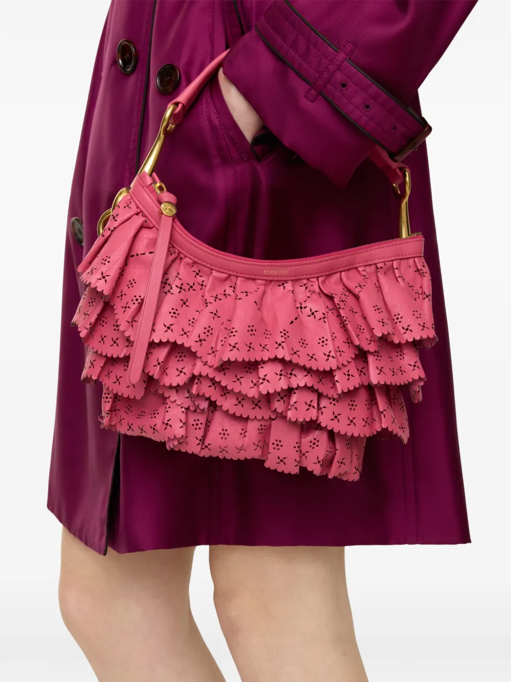 Burberry Mini-tas met ruches Roze