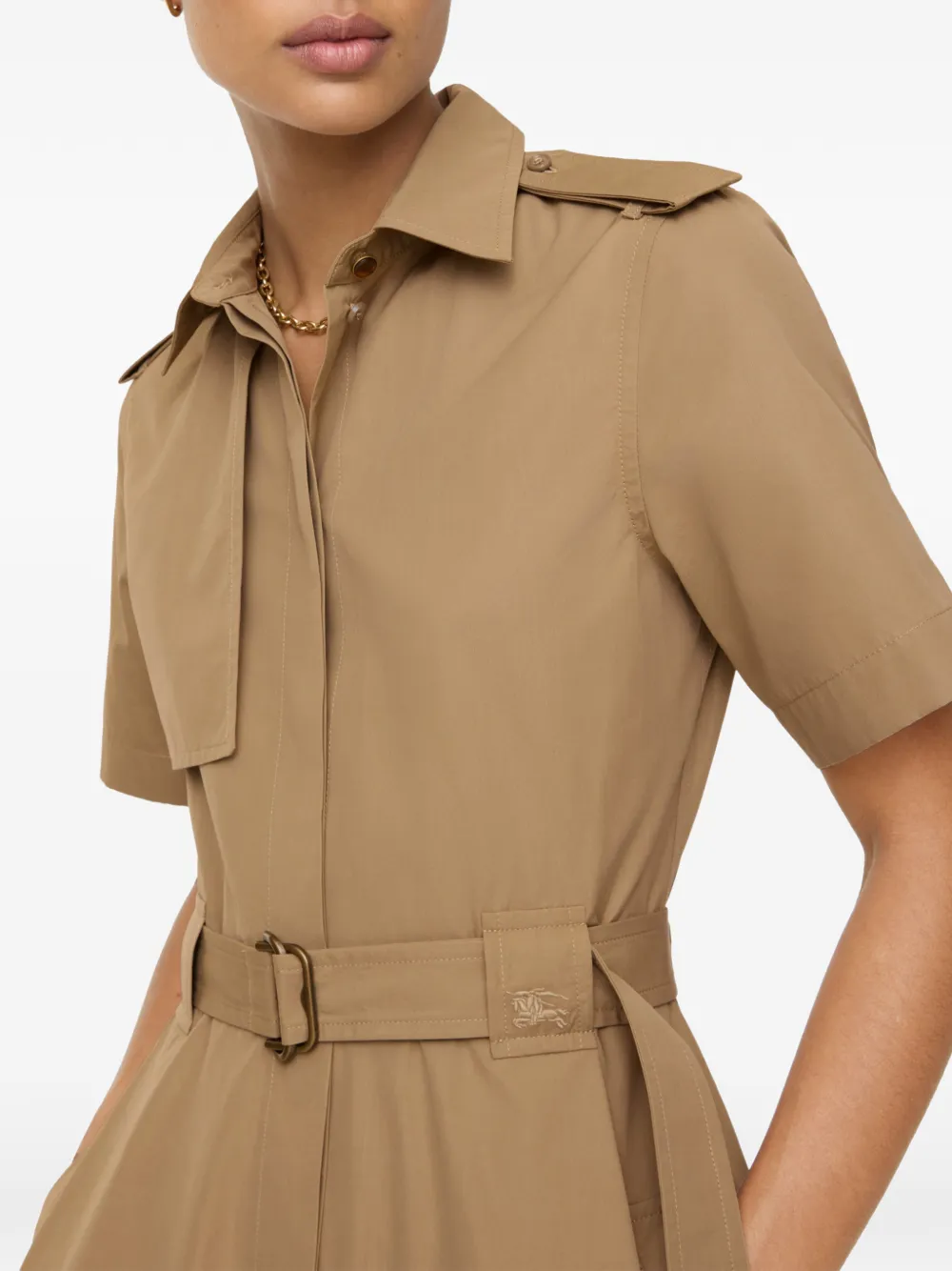 Burberry Katoenen popeline blousejurk Bruin