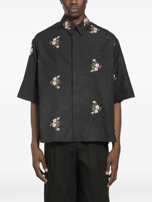 Simone Rocha Floral Shirt in Black