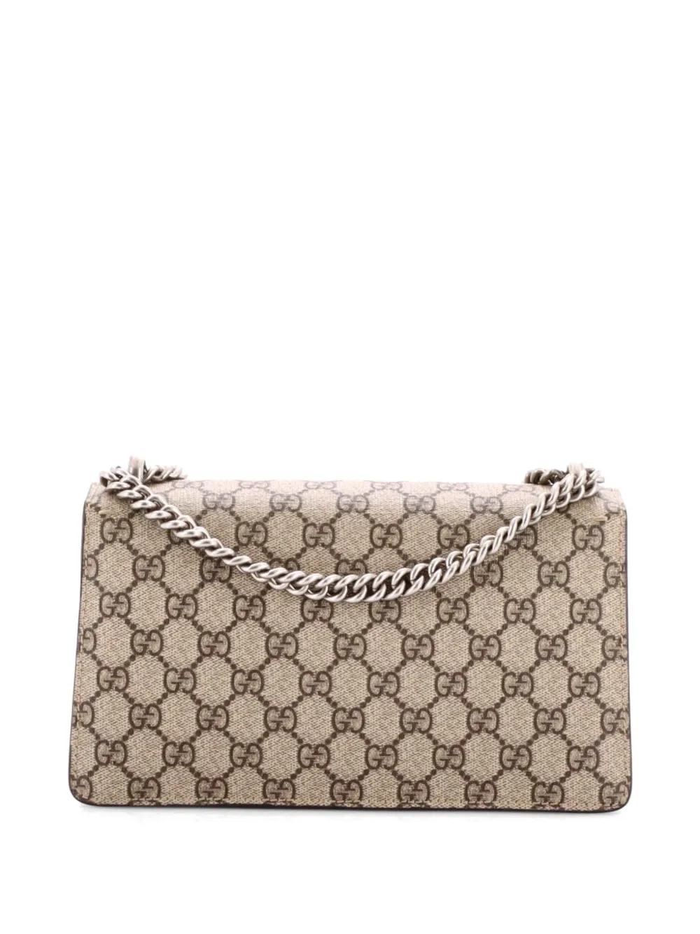  Gucci Pre-owned Dionysus Bag Gg Coated Canvas With Crystal Embellished Metal Small Shoulder Bag - Brown 