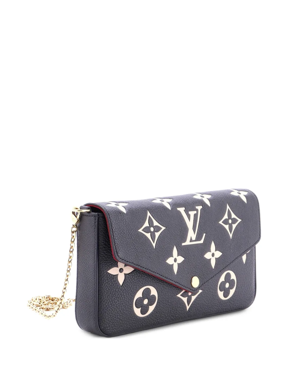 Louis Vuitton Pre-owned Felicie Pochette Bicolor Monogram Empreinte Giant Crossbody Bag in Black, view 3
