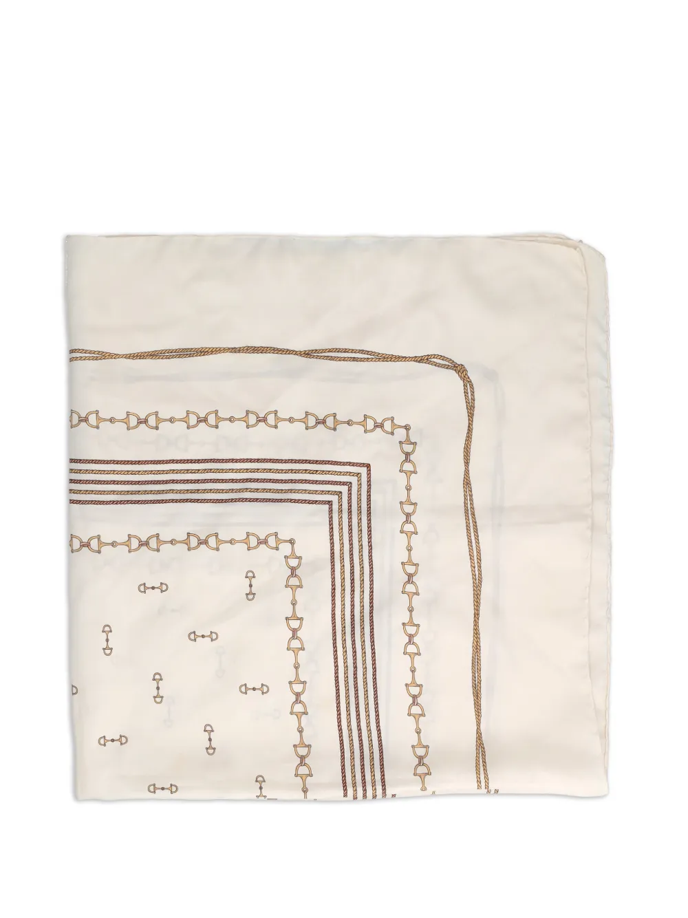 Vintage chain-print scarf - Bianco