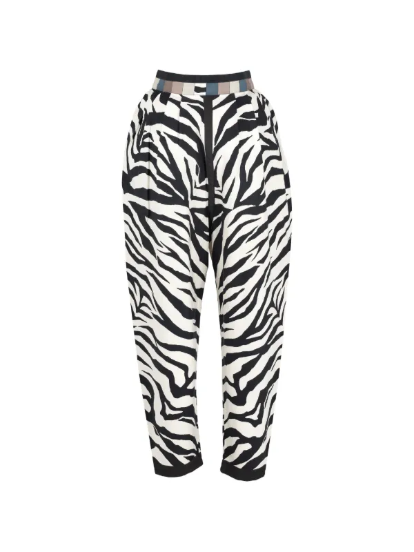 Versace Pre-Owned ゼブラプリント パンツ | ホワイト | FARFETCH JP