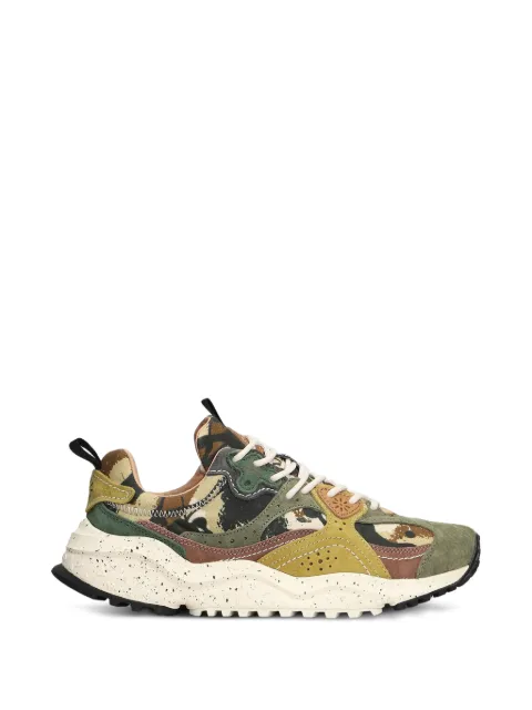 FLOWER MOUNTAIN Wave camouflage-print panelled sneakers