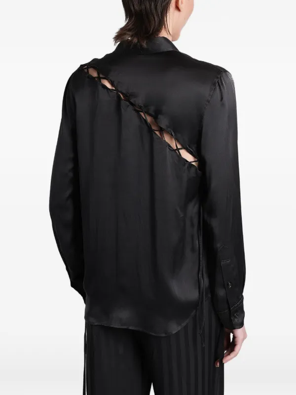 Ann Demeulemeester lace-up Detail long-sleeve Shirt | Black