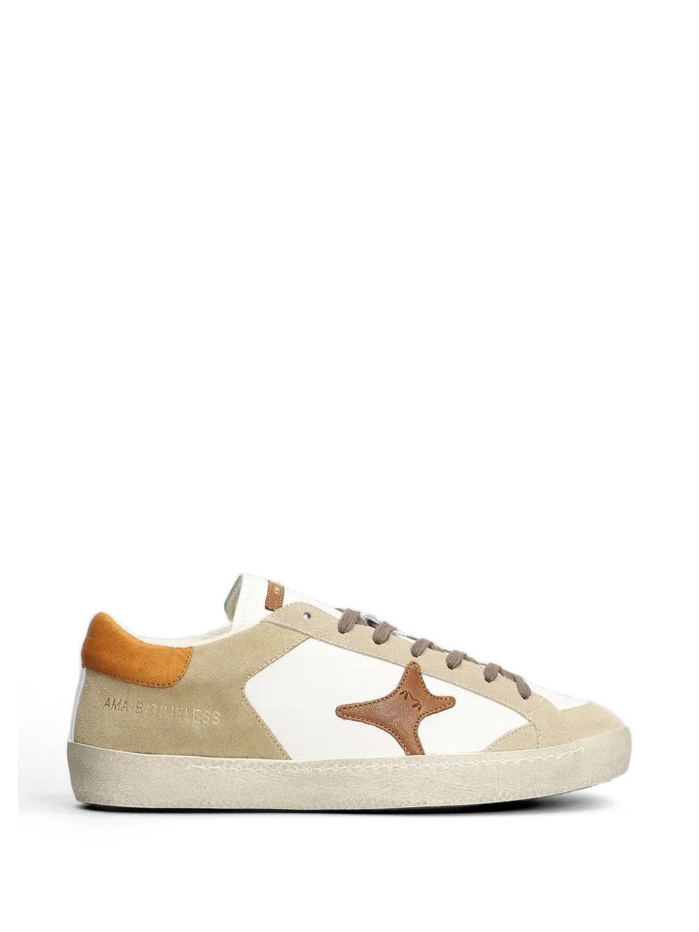 Ama Brand Suede-panelled Star-patch Sneakers In Multi