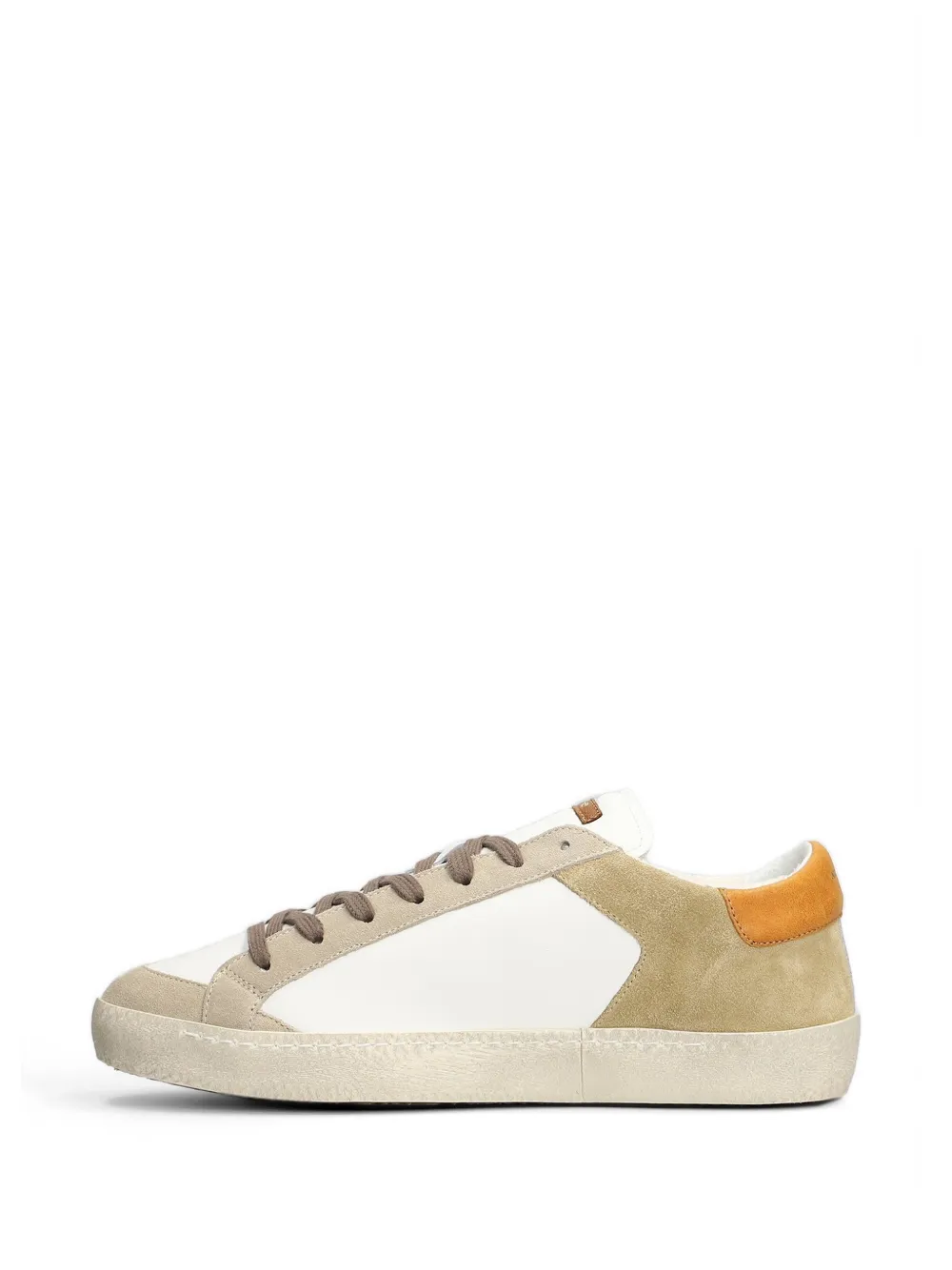Ama Brand suede-panelled star-patch sneakers Beige