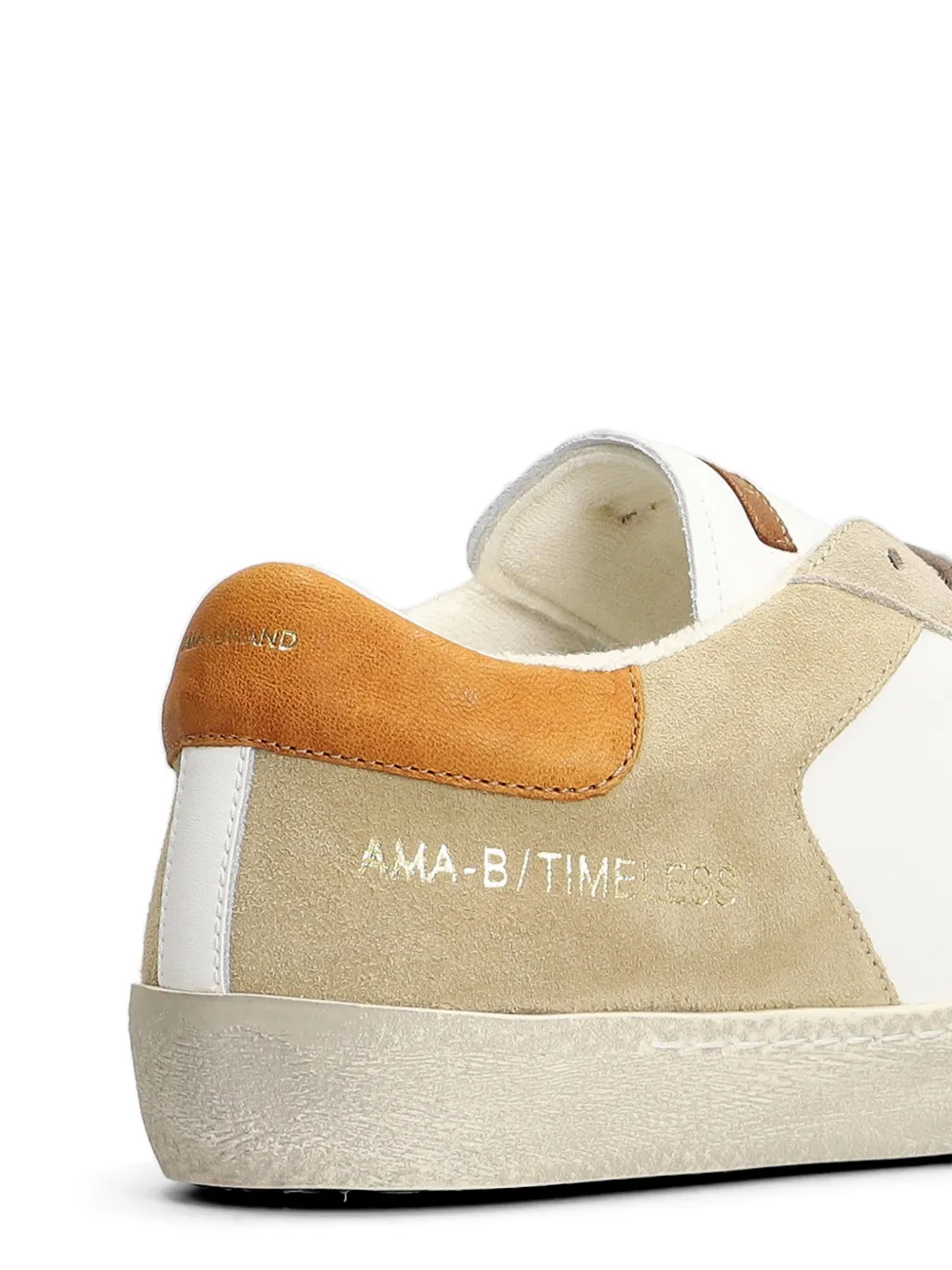 Ama Brand suede-panelled star-patch sneakers Beige