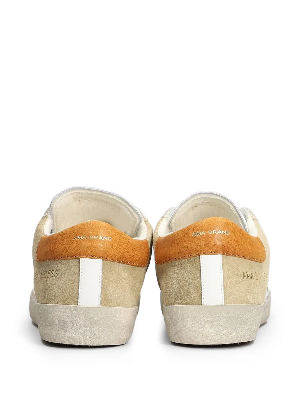 Ama Brand suede-panelled star-patch sneakers Beige